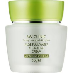 Зволожуючий крем для обличчя з екстрактом алое віра 3W CLINIC Aloe Full Water Activating Cream, 50 мл, фото 