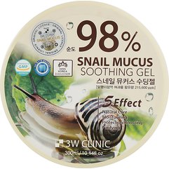 Багатофункціональний гель для обличчя та тіла з муцином равлика 3W CLINIC Snail Mucus Soothing Gel, 300 г, фото 