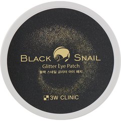 Патчи для глаз гидрогелевые с муцином черного улитки 3W CLINIC Black Snail Glitter Eye Patch, 60 шт