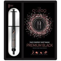 THE OOZOO Face Energy Shot Mask Premium Black Маска з чорним женьшенем і кератіназ S, 1 шт, фото 