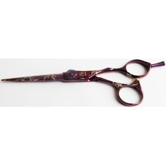 Ножиці перукарські прямі для стрижки Suntachi 09 Pattern Purple 5.5", фото 
