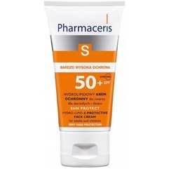 Гідроліпідний сонцезахисний крем для обличчя 1+1 Pharmaceris S Sun Protect Hydro-Lipid And Protective Face Cream SPF50, 50+50ml, фото 