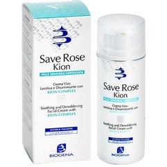 Заспокійливий крем для шкіри з почервонінням та куперозом Biogena Save Rose KION SPF10, 50 ml, фото 