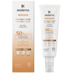 Солнцезащитный крем с тоном SPF50+ Sesderma Repaskin Silk Touch Color Sunscreen Fotoprotector, 50 ml