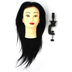 Голова учебная парикмахерская с искусственными волосами брюнет 50-55 см + штатив SPL 518/С-1