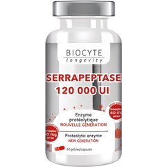 Харчова добавка Серрапептаза Biocyte Serrapeptase 120 000 МО, 60gel, фото 