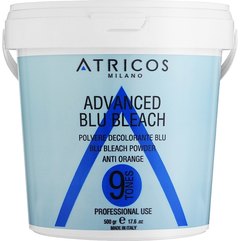 Пудра для освітлення волосся до 9 тонів Atricos Advanced Blue Bleach Powder, фото 