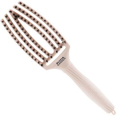 Щетка изогнутая продувная с комбинированной щетиной Olivia Garden Finger Brush Combo Medium Edelweiss