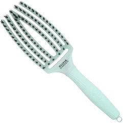 Щетка изогнутая продувная с комбинированной щетиной Olivia Garden Finger Brush Combo Nineties Fizzy Mint