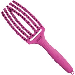 Щітка вигнута продувна з комбінованою щетиною Olivia Garden Finger Brush Combo Think Pink Bright Pink, фото 