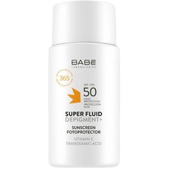 Солнцезащитный флюид-депигментант с транексамовой кислотой Babe Laboratorios Sun Protection Super Fluid Depigment+ SPF50, 50 ml