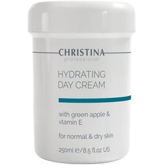 Christina Hydrating Day Cream Green Apple + Vitamin E Зволожуючий крем для нормальної та сухої шкіри, 250 мл, фото 