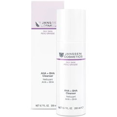 Засіб для очищення шкіри Janssen Cosmeceutical AHA + BHA Cleanser, 200 ml, фото 