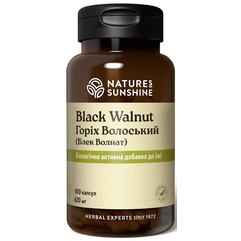 NSP Black Walnut Волоський чорний горіх, 100 капсул по 620 мг, фото 