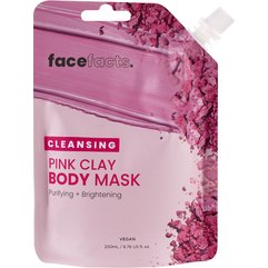 Очищуюча грязьова маска для тіла Рожева глина Face Facts Body Mud Mask Cleansing Pink Clay, 200 мл, фото 