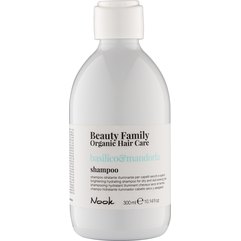 Шампунь для увлажнения и блеска сухих и тусклых волос Nook Beauty Family Organic Hair Care Basilico Mandorla Shampoo, 300 ml