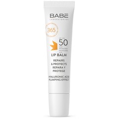 Сонцезахисний бальзам для губ з гіалуроновою кислотою Babe Laboratorios Sun Protection Lip Balm SPF50, 15 ml, фото 