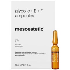 Ампулы с гликолевой кислотой с витаминами Е + F Mesoestetic Ampoules Glycolic Acid 10% + Vit. Е+F, 10 х 2 ml