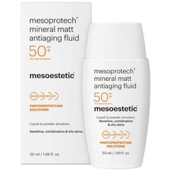 Минеральный матирующий флюид для жирной кожи Mesoestetic Mesoprotech Mineral Matt Antiaging Fluid SPF50, 50 ml
