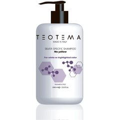 Тонирующий серебряный шампунь Teotema Professional Teo Silver No Yellow Shampoo, 1000 ml