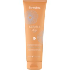 Маска з кератином для фарбованого та пошкодженого волосся Echosline Vegan Keratin Restructuring Mask, фото 