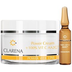 Крем-основа з екстрактом шовку + ампула зi 100%  вiт. С Clarena Power Cream + 100% VIT C AA2G TM, фото 