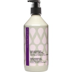 Тонуючий шампунь Холодний блонд Contempora Hair Superfood For Blonde Hair Toning Silver Shampoo, 500 ml, фото 