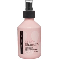 Cпрей реструктурирующий с растительным кератином и маслом опунции Contempora Hair Superfood For Brittle Hair Vegan Restructuring Spray, 200 ml