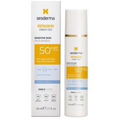 Сонцезахисний крем для чутливої шкіри Sesderma Repaskin Urban 365 Sensitive Skin SPF50, 50 ml, фото 