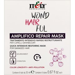 Експрес-маска для інтенсивного відновлення волосся Itely Hairfashion WondHairFul Amplifico Revita Mask, 6*20ml, фото 