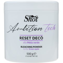 Осветительная пудра для волос Зеленое яблоко Shot Ambition Tech Reset Deco Bleaching Powder, 500 g