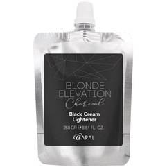 Осветляющие сливки для волос до 9 уровня Kaaral Blonde Elevation Charcoal Black Cream Lightener, 250 ml