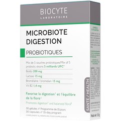 Диетическая добавка, которая способствует пищеварению и балансу флоры Biocyte Microbiote Digestion, 30 caps