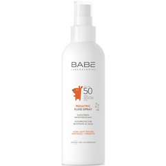 Детский солнцезащитный флюид-спрей с пантенолом и пребиотиком Babe Laboratorios Pediatric Fluid Spray SPF50, 200 ml