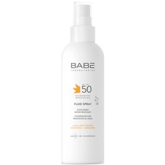 Сонцезахисний водостійкий флюїд-спрей для тіла Babe Laboratorios Sunscreen Water Resistant Fluid Spray SPF50, 200 ml, фото 