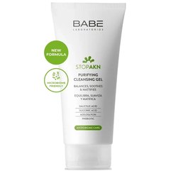 Очищуючий гель Babe Laboratorios Stop AKN Purifying Cleansing Gel Microbiome, фото 