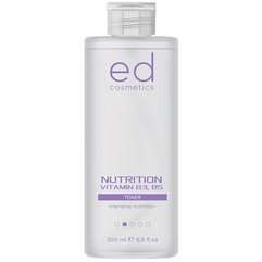 Живильний тонік з ніацинамідом та пантенолом ED Cosmetics Nutrition Toner Vitamin B3, B5, 200 ml, фото 