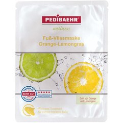 Маска для стоп з олією апельсина та лайма PediBaehr Fuß-Vliesmaske Orange-Lemongras, 1 пара, фото 