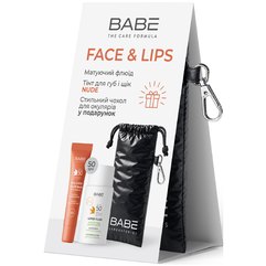 Набір Матуючий флюїд + Тінт NUDE + Чохол для окулярів Babe Laboratorios Face & Nude Set, фото 