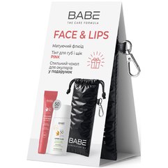 Набір Матуючий флюїд + Тінт PINK + Чохол для окулярів Babe Laboratorios Face & Pink Set, фото 