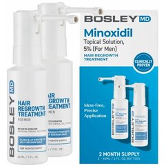 Спрей з міноксидилом 5% для відновлення росту волосся у чоловіків Bosley Hair Regrowth Treatment For Men Minoxidil 5% Topical Solution Sprayer, 2x60 ml, фото 