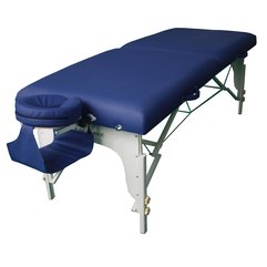 ART - 3-х секционный деревянный массажный стол класса “люкс”c полиуретановым покрытием (с бесплатными набором аксессуаров и сумкой для переноски)синий
