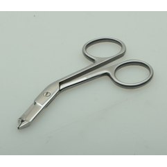 Пинцет-ножницы для бровей зауженные прямые кромки Staleks ПН-02