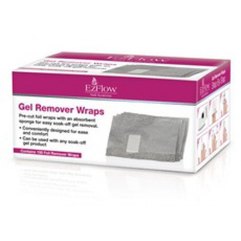 EZ Flow TruGel Remover Foil Wraps Фольга зі спонжем для зняття штучних нігтів, 100 шт, фото 