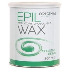 Sibel Epil Depilatory Liposoluble Wax Віск жиророзчинний для чутливої шкіри, зелений, 800 мл, фото 