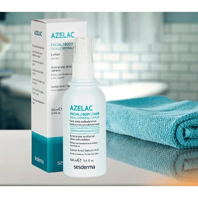Sesderma Azelac Face Scalp and Body Lotion Лосьон для обличчя і тіла при розацеа, демодексі, акнe, 100 мл, фото _ab__is.image_number.default