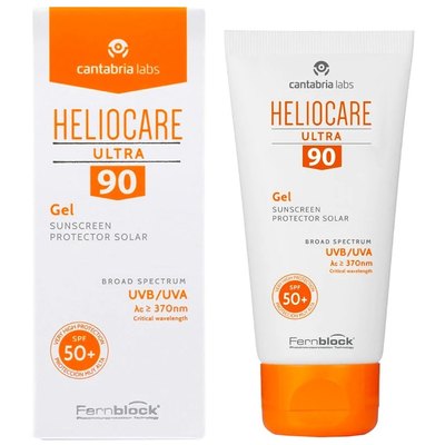 Солнцезащитный гель для комбинированной и жирной кожи SPF50+ Cantabria Heliocare Ultra 90 Gel, 50 ml, изображение 2