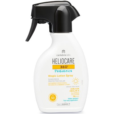 Cantabria Heliocare 360 Pediatrics Atopic Lotion Spray SPF 50 Дитячий сонцезахисний лосьйон для атопічної шкіри, 250 мл, фото 