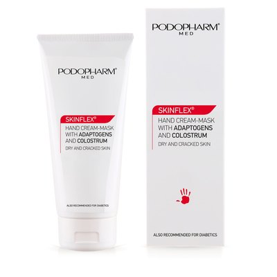 Зволожуюча крем-маска для рук з адаптогеном та молозивом Podopharm Skinflex Hand Cream Mask with Adaptogens and Colostrum, фото 
