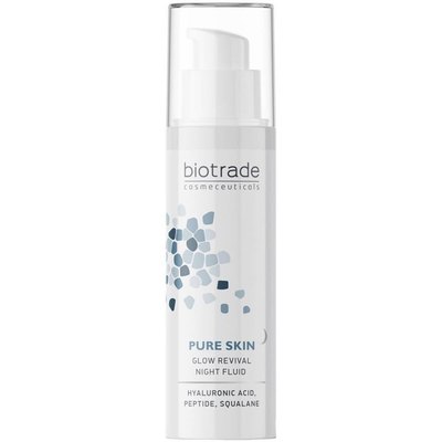 Нічний флюїд з гіалуроновою кислотою та пептидами Biotrade Pure Skin Glow Revival Night Fluid, 50 ml, фото 